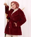 Düğmeli Kaban 70059 Bordo