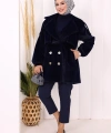 Düğmeli Kaban 70059 Lacivert