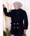 Düğmeli Kaban 70059 Lacivert
