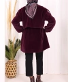 Düğmeli Kaban 70059 Mor