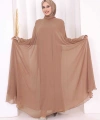 Elbise Abaya Takım 3921 Vizon