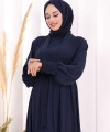Elbiseli Abaya Takım ŞAL HEDİYE  3883 Lacivert
