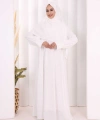 Eşarplı Elbise 6059 Ekru
