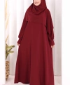 Eşarplı Elbise 6059 Mürdüm