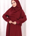 Eşarplı Elbise 6059 Mürdüm