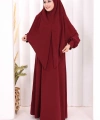 Eşarplı Elbise 6059 Mürdüm