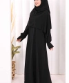 Eşarplı Elbise 6059 Siyah