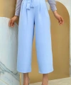 Fermuarlı Bel Bağcıklı Pantolon 0174 Bebe Mavisi