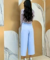 Fermuarlı Bel Bağcıklı Pantolon 0174 Bebe Mavisi
