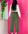 Fermuarlı Bel Bağcıklı Pantolon 0174 Haki