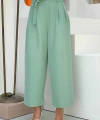 Fermuarlı Bel Bağcıklı Pantolon 0174 Mint