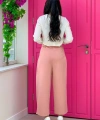 Fermuarlı Bel Bağcıklı Pantolon 0174 Pudra