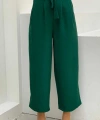 Fermuarlı Bel Bağcıklı Pantolon 0174 Zümrüt