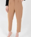 Fermuarlı Cep Detaylı Kalem Pantolon 0201 Taba