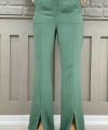 Fermuarlı Yırtmaç Detaylı Cepli Krep Pantolon 0271 Mint