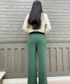 Fermuarlı Yırtmaç Detaylı Cepli Krep Pantolon 0271 Mint