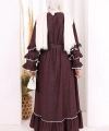 Fırfır Detaylı Abaya 6078 Bordo