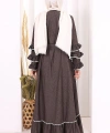Fırfır Detaylı Abaya 6078 Kahverengi