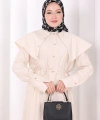 Geniş Yakalı İkili Takım 8036 Ekru