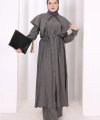 Geniş Yakalı İkili Takım 8036 Füme