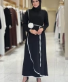 Gül Detaylı Elbise 3976 Siyah