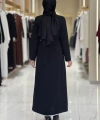 Gül Detaylı Elbise 3976 Siyah