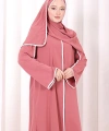 Hac Umre Biyeli Pantolonlu Tunik Takım ŞAL HEDİYE 8001 Gül Kurusu