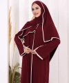 Hac Umre Biyeli Pantolonlu Tunik Takım ŞAL HEDİYE 8001 Mürdüm