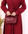 Hac Umre Elbise Boydan Düğmeli 7053 Bordo