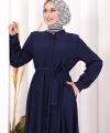 Hac Umre Elbise Boydan Düğmeli 7053 Lacivert