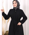 Hac Umre Elbise Boydan Düğmeli 7053 Siyah