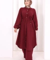 Hac Umre Keten Tunik Pantolon Takım 8013 Bordo