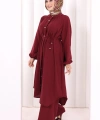 Hac Umre Keten Tunik Pantolon Takım 8013 Bordo
