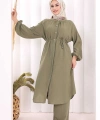 Hac Umre Keten Tunik Pantolon Takım 8013 Haki