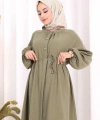Hac Umre Keten Tunik Pantolon Takım 8013 Haki