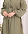 Hac Umre Keten Tunik Pantolon Takım 8013 Haki