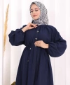 Hac Umre Keten Tunik Pantolon Takım 8013 Lacivert