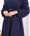 Hac Umre Keten Tunik Pantolon Takım 8013 Lacivert