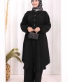 Hac Umre Keten Tunik Pantolon Takım 8013 Siyah