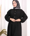 Hac Umre Keten Tunik Pantolon Takım 8013 Siyah