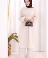 Hac Umre Keten Tunik Pantolon Takım 8013 Taş