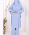 Hac Umre Sufleli Tunik Pantolon Takım 8004 Mavi