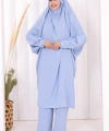 Hac Umre Sufleli Tunik Pantolon Takım 8004 Mavi