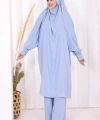 Hac Umre Sufleli Tunik Pantolon Takım 8004 Mavi