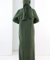 Hac  Umre Takım Önü Düğmeli Tunik,Pantolon  ŞAL  HEDİYE  8014 Haki