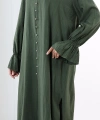 Hac  Umre Takım Önü Düğmeli Tunik,Pantolon  ŞAL  HEDİYE  8014 Haki