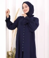Hac  Umre Takım Önü Düğmeli Tunik,Pantolon  ŞAL  HEDİYE  8014 Lacivert