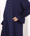 Hac  Umre Takım Önü Düğmeli Tunik,Pantolon  ŞAL  HEDİYE  8014 Lacivert