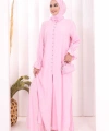 Hac  Umre Takım Önü Düğmeli Tunik,Pantolon  ŞAL  HEDİYE  8014 Pembe