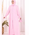 Hac  Umre Takım Önü Düğmeli Tunik,Pantolon  ŞAL  HEDİYE  8014 Pembe